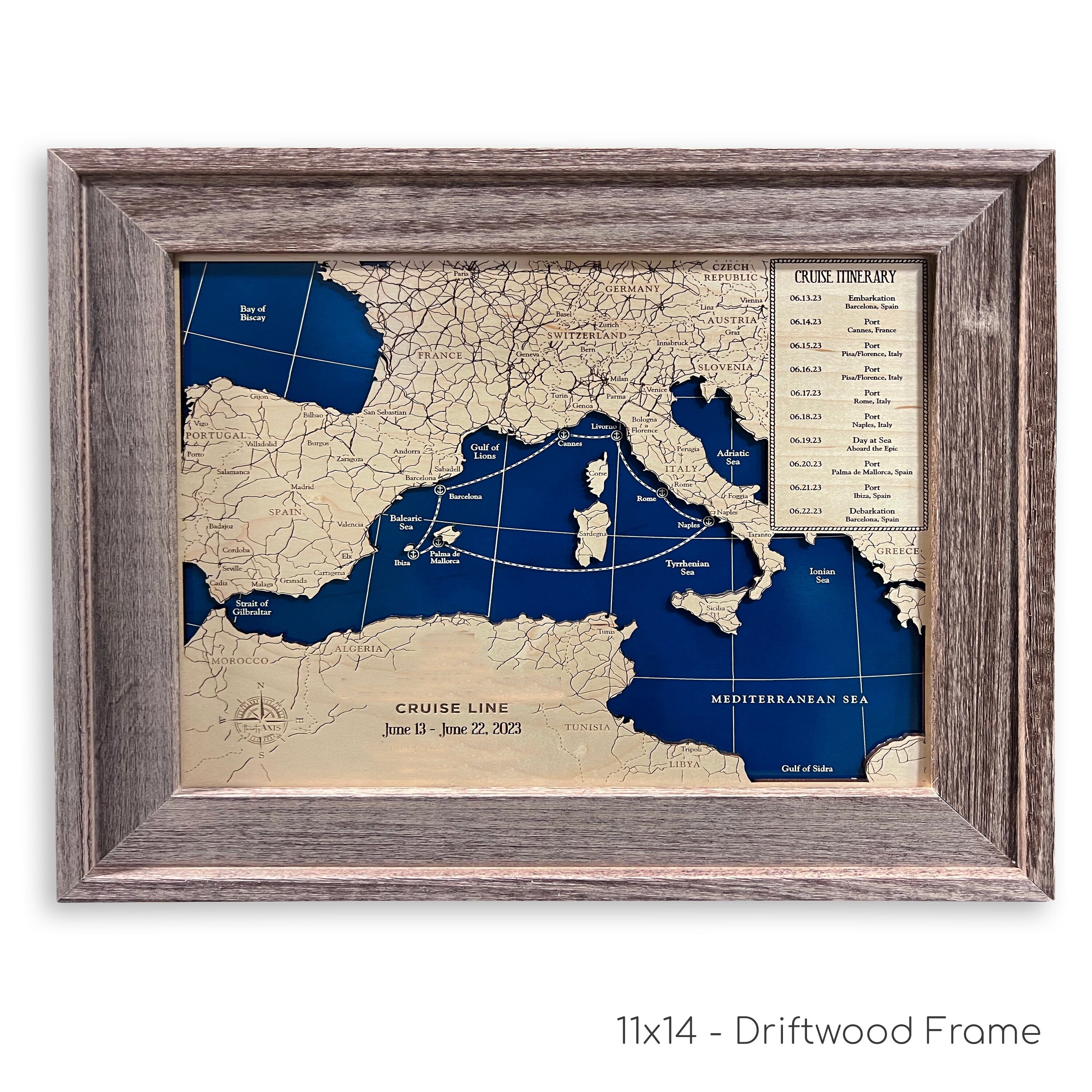 Custom Wood Cruise Map